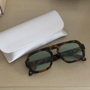 Elisa Johnson Tortoise Shell Sunglasses with White Case